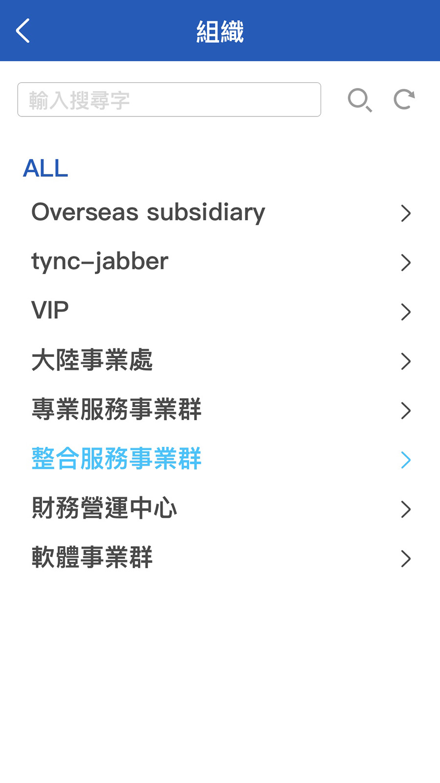 Employee organization directory interface